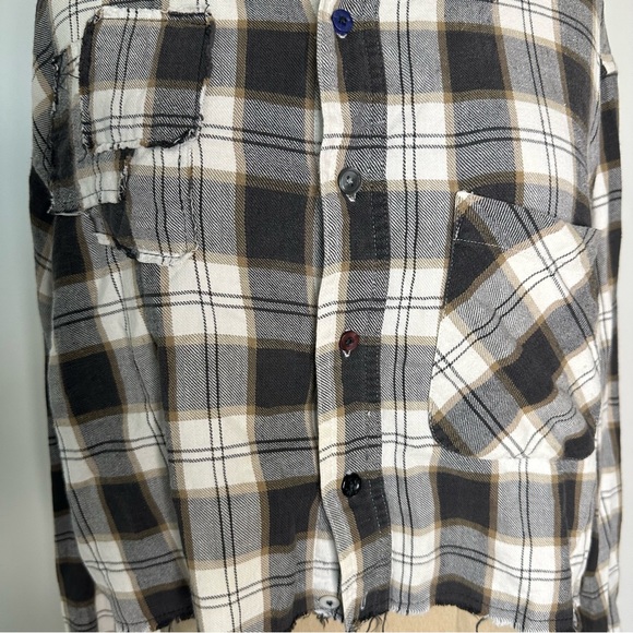 Riley 1880 Vintage Cropped Flannel CROPPED SELF PATCHED IN brown - Picture 12 of 16